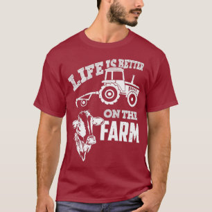 Het leven is beter op Boerderij I Koe boerentracto T-shirt