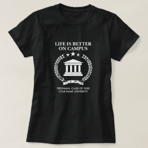 Het leven is beter op campus aangepaste universite t-shirt