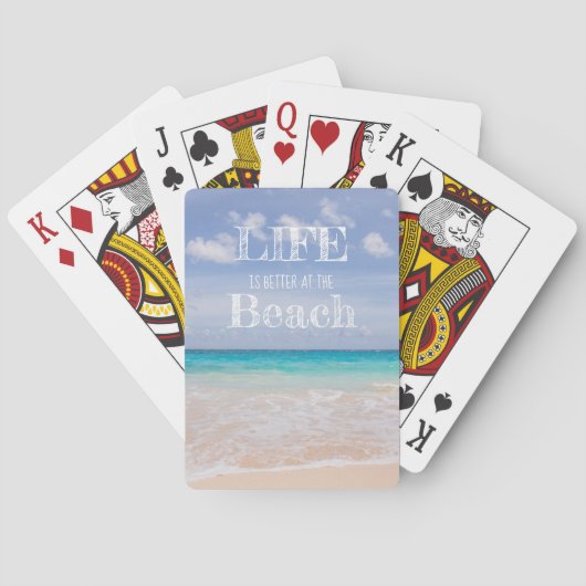 Het leven is beter op de Beach-speelkaarten Pokerkaarten (Achterkant)