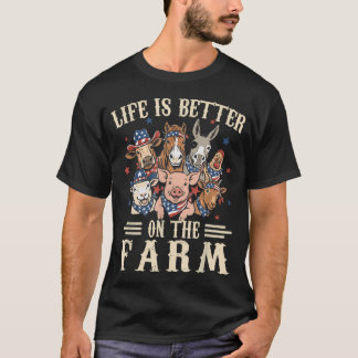 Het Leven Is Beter Op De Boerderij 4 Juli Patriott T-shirt