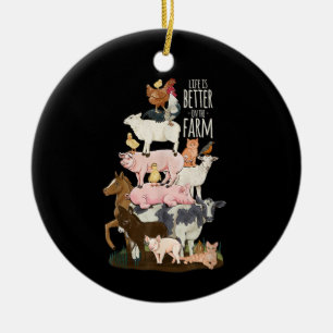 Het leven is beter op de boerderij, Mooie dieren, Keramisch Ornament