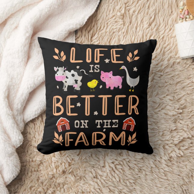 Het Leven Is Beter Op De Boerderij Schattige Diere Kussen (Deken)