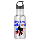 HET LEVEN IS BETER OP DE COURT USA DESIGN WATERFLES  (Voorkant)