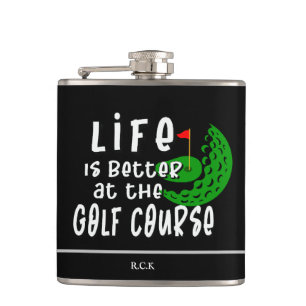 "Het leven is beter op de golfbaan" Funny Golf Fla Heupfles