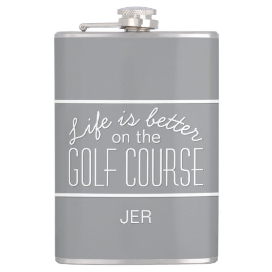 Het leven is beter op de Golfcursus Gray Heupfles (Voorkant)