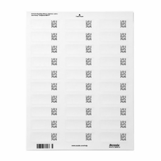 Het leven is beter op de het adresetiketten van he etiket (Full Sheet)