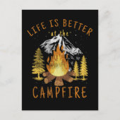 Het leven is beter op de kampvuur briefkaart (Voorkant)