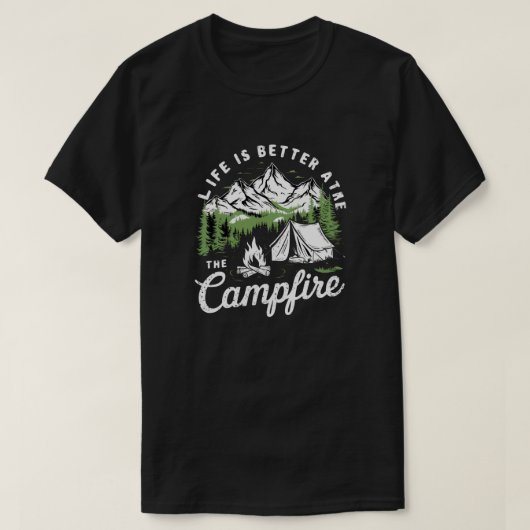 Het leven is beter op de kampvuur t-shirt (Design voorkant)