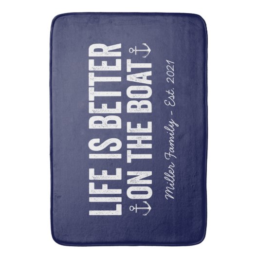 Het leven is beter op de naam van de bootfamilie | badmat (Voorkant Verticaal)