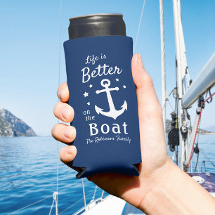 Het leven is beter op de naam van de bootfamilie seltzer blikjeskoeler