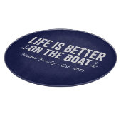 Het leven is beter op de naam van de bootfamilie | snijplank (Hoek)