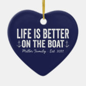 Het leven is beter op de naam van het schip | mari keramisch ornament (Voorkant)