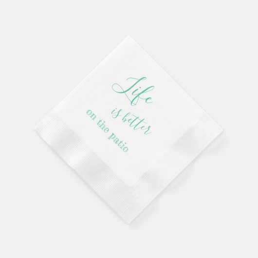 Het leven is beter op de patio Zee Green Coined Servet (Hoek)