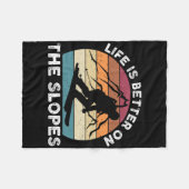 Het leven is beter op de pistes Grappige winterspo Fleece Deken (Voorkant (Horizontaal))