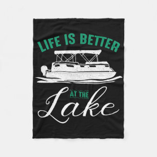 Het Leven Is Beter Op De Pontonboot Van Het Meer G Fleece Deken