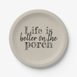 HET LEVEN IS BETER OP DE PORCH PAPIEREN BORDJE