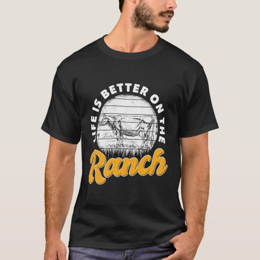 Het leven is beter op de ranch veehouderij VI T-shirt (Voorkant)