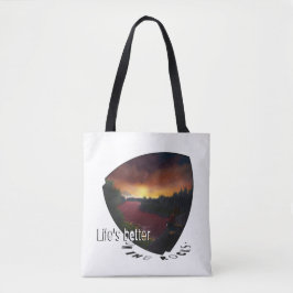 Het leven is beter op de rotsen. rotsklimmer tote bag