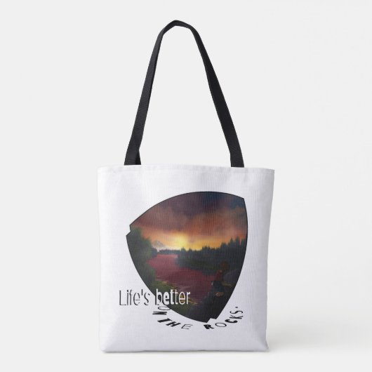 Het leven is beter op de rotsen. rotsklimmer tote bag (Achterkant)