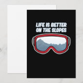 Het leven is beter op de skiester Slopes Bedankkaart (Voorkant / Achterkant)
