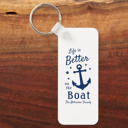 Het leven is beter op de sterren van de naam Boat. Sleutelhanger (Voorkant)