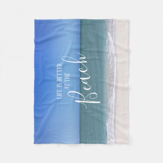 Het leven is beter op de strand foto fleece deken (Voorkant)