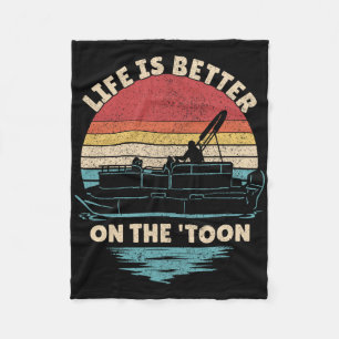 Het Leven Is Beter Op De Toon Drijvende Boot Blije Fleece Deken
