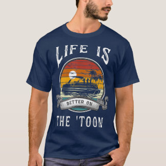Het leven is beter op de Toon Pontoon Boat kapitei T-shirt