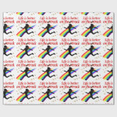 HET LEVEN IS BETER OP DE TRACK RUNNER DESIGN CADEAUPAPIER (Vlak)