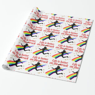 HET LEVEN IS BETER OP DE TRACK RUNNER DESIGN CADEAUPAPIER