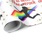 HET LEVEN IS BETER OP DE TRACK RUNNER DESIGN CADEAUPAPIER (Rol Hoek)