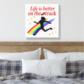 HET LEVEN IS BETER OP DE TRACK RUNNER DESIGN CANVAS AFDRUK (Insitu (Slaapkamer))