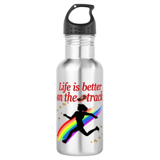 HET LEVEN IS BETER OP DE TRACK RUNNER DESIGN WATERFLES (Voorkant)