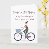 Het leven is beter op een Bike Granddochter Birthd Kaart (Gele Bloem)