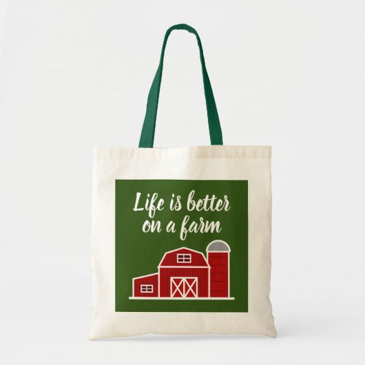 Het leven is beter op een boerderij rode schuur ca tote bag (Voorkant)