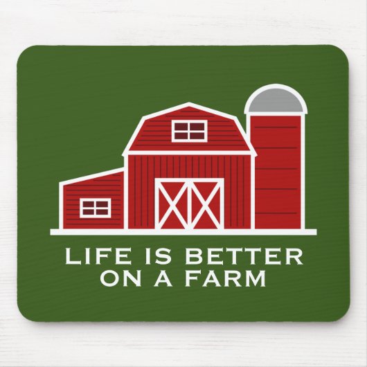 Het leven is beter op een boerderij roodkaphuis muismat (Voorkant)