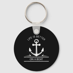 Het leven is beter op een boot - Anchor Sailing Qu Sleutelhanger