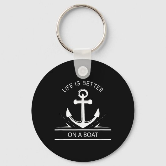 Het leven is beter op een boot - Anchor Sailing Qu Sleutelhanger (Voorkant)