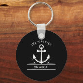 Het leven is beter op een boot - Anchor Sailing Qu Sleutelhanger (Voorkant)