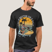 Het leven is beter op een boot booteigenaar zeiler t-shirt (Voorkant)