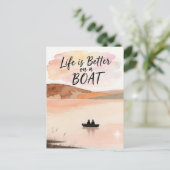 Het leven is beter op een boot briefkaart (Staand voorkant)