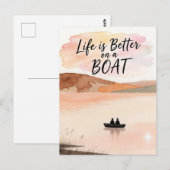 Het leven is beter op een boot briefkaart (Voorkant / Achterkant)