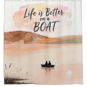 Het leven is beter op een boot douchegordijn (Voorkant)