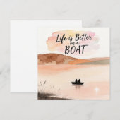 Het leven is beter op een boot kaart (Voorkant / Achterkant)