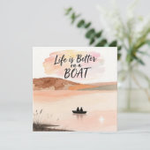 Het leven is beter op een boot kaart (Staand voorkant)