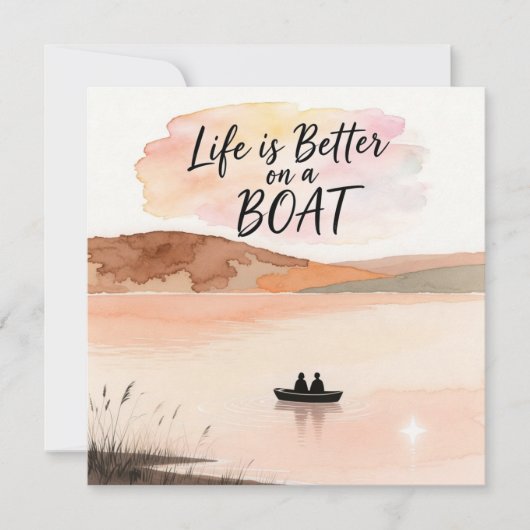 Het leven is beter op een boot kaart (Voorkant)