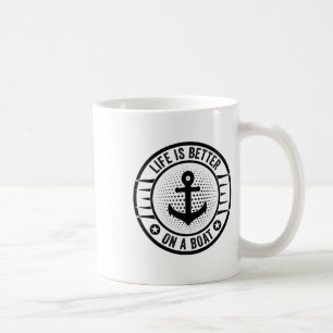 Het leven is beter op een boot kapitein boater var koffiemok