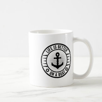 Het leven is beter op een boot kapitein boater var koffiemok