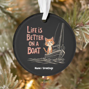 Het leven is beter op een boot Katamaran Segelen D Ornament