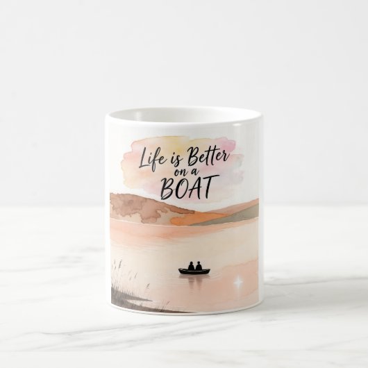 Het leven is beter op een boot koffiemok (Center)
